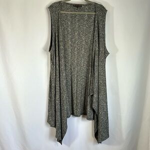 Love & Legend Heather Grey Sleeveless Asymmetrical Wrap Cardigan